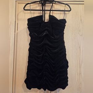 Zara Rouched Velvet Bodycon Mini Dress